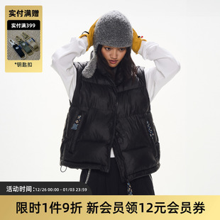 暖褶蓬松男女休闲背心外套 日系复古宽松立领棉服马甲 TIRES 24AW