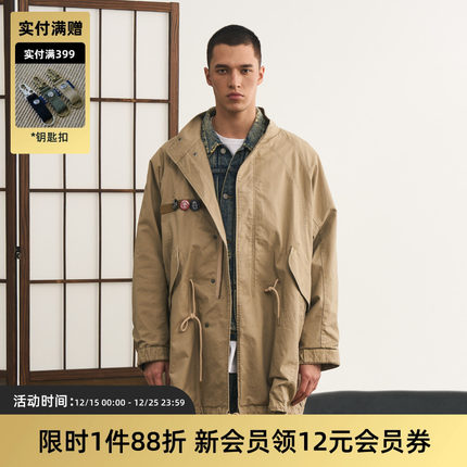 TIRES M65日系复古M51水洗鱼尾工装风衣工装外套PARKA大衣宽松VV
