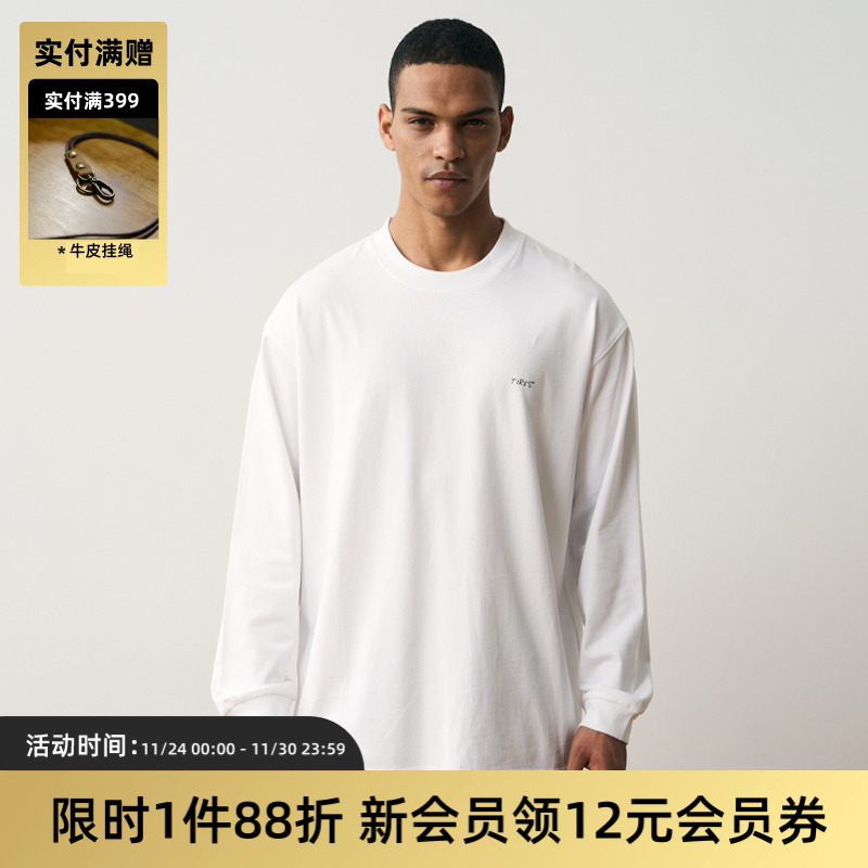 tires长袖复古宽松圆领logo