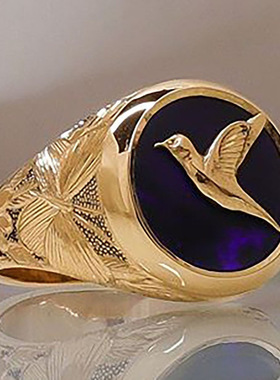 戒指流行饰品直供跨境畅卖创意金色鸽子鸟蝴蝶动物