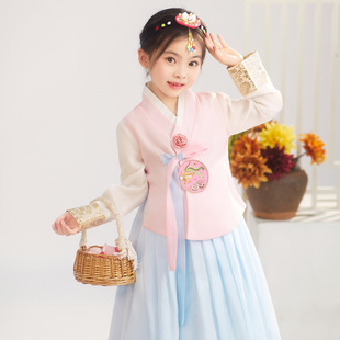 新款女童韩服延吉朝鲜服春秋装少数民族儿童学生表演旅游服装