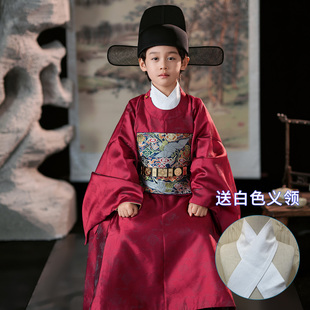 2025儿童明制官服男童汉服女童织金圆领袍补服中国风演出写真古装