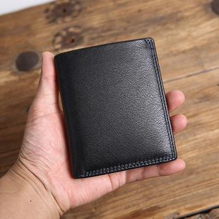 真皮男士 简约软皮多卡位皮夹皮质票夹头层牛皮银包 三折小钱包短款