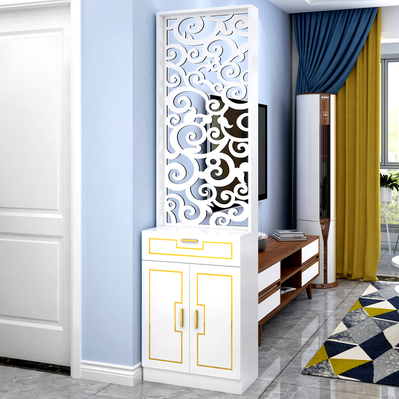 网红屏风隔断柜现代简约客厅镂空装饰墙家用实木进门玄关轻奢鞋柜