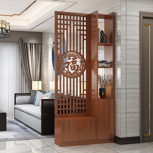 新中式入户屏风隔断柜进门口遮挡