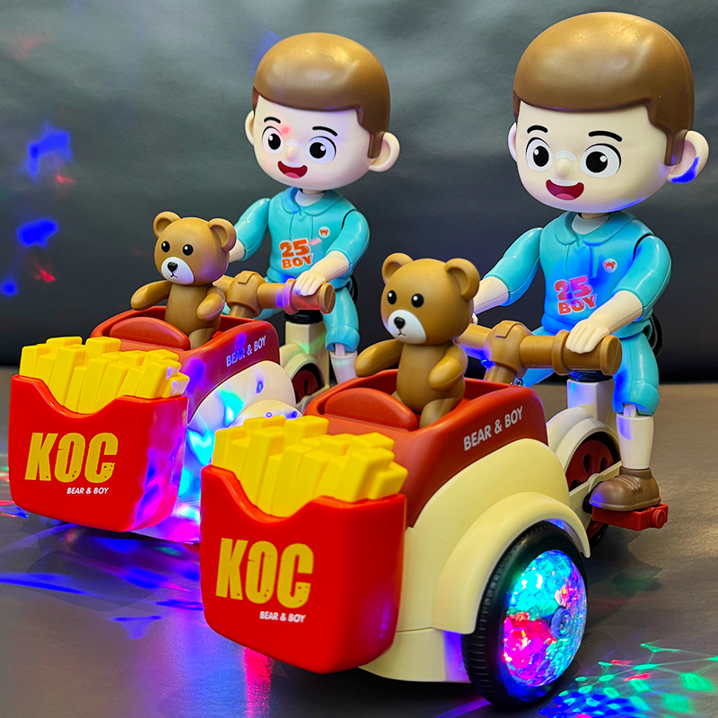 儿童电动男孩特技炫舞三轮车玩具