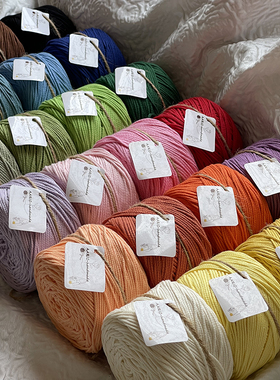 AARIC手作-1.5mm圆股棉线空心棉线DIY钩针手编100%棉ins风线材