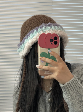 AARIC手作-秋冬毛毛帽子钩针编织DIY材料包含教程