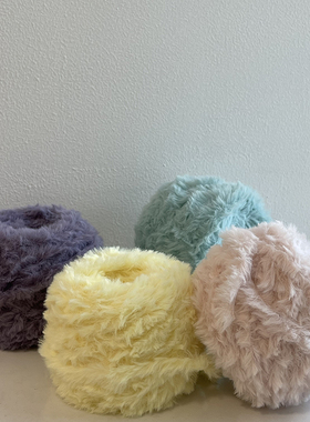 AARIC手作-皮草线围巾线毛茸茸线DIY钩针棒针编织