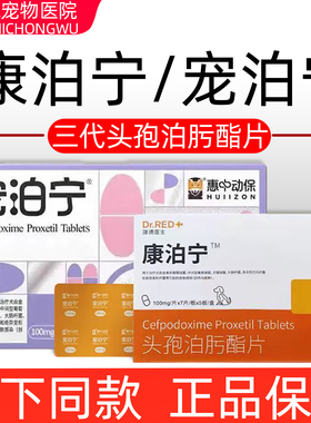 康泊宁头孢泊肟酯片瑞德医生宠物猫咪狗狗消炎药宠泊宁泌尿感冒