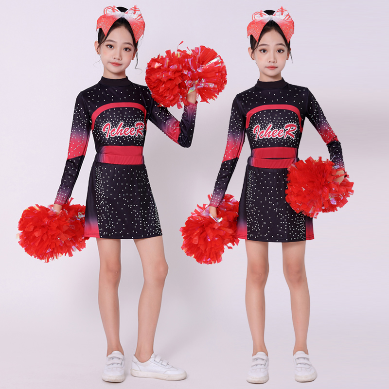 儿童花球啦啦操拉拉队比赛演出服中小学生健身操竞技运动会体操服