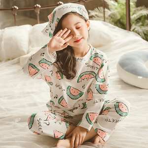 儿童春秋款女童家居服套装中大童纯棉睡衣长袖薄款秋装小女孩A类