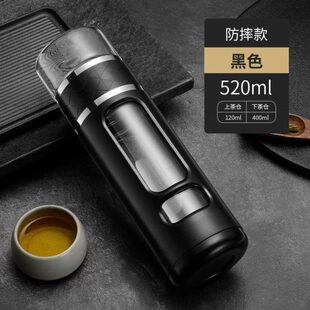 茶水分离泡茶2杯个专65529用玻璃保温杯子男茶道杯2人02士新款男