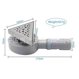 厂家供应不锈钢墙角地漏卫生间三角形防臭地漏