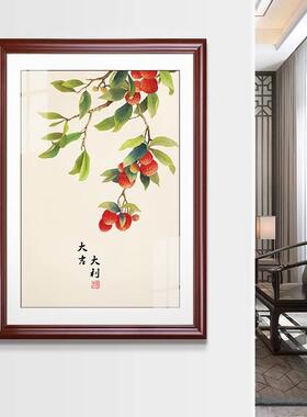 水果挂画电表箱装饰画免打孔竖款遮挡配电箱闸新中式餐厅客厅壁画
