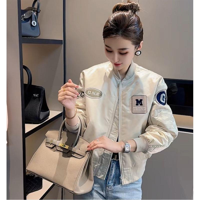 美式刺绣贴标欧货短款棒球服女春秋季2025新款小个子休闲女士夹克