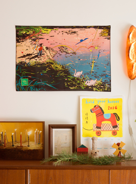 悠然一天挂布家居装饰桌面装饰艺术挂布艺术家天然灼热原创设计