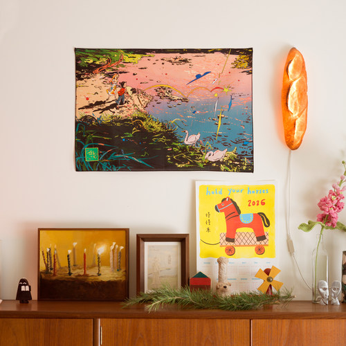 悠然一天天然灼热原创艺术挂布