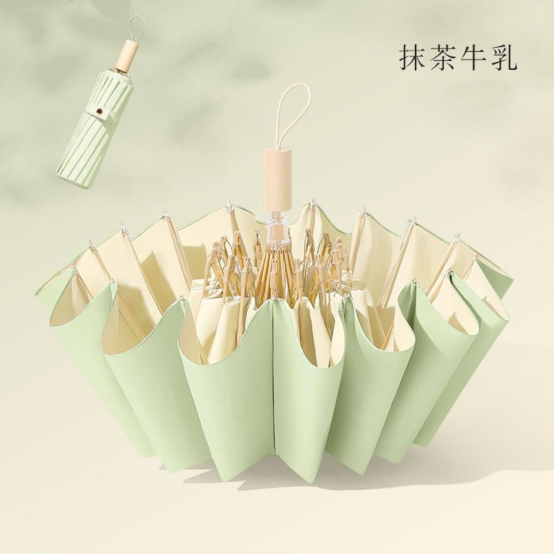 48骨彩胶雨伞加大加固加厚防晒防紫外线太阳伞女晴雨两用遮阳伞