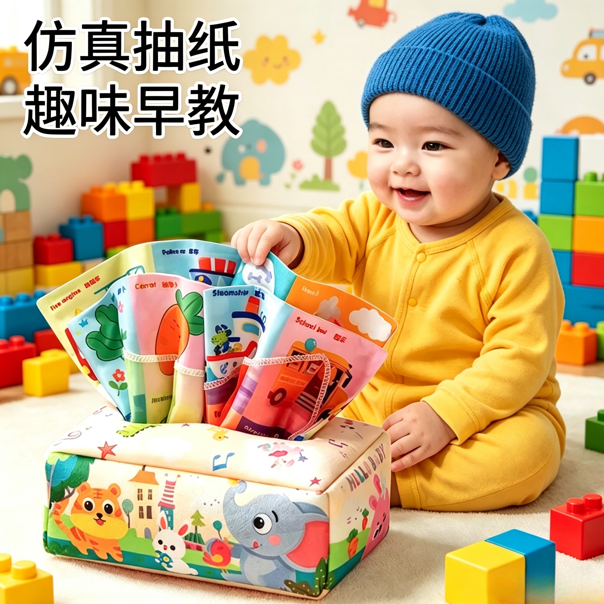 抽纸玩具婴儿可啃咬布书