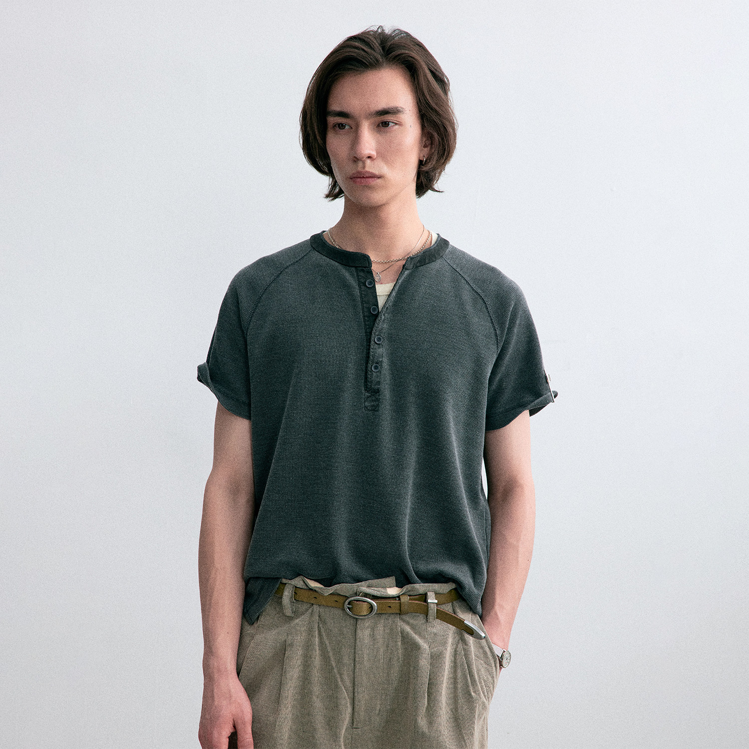 C2H4 Moccasin Memory Henley 莫卡辛回忆 旧时西部短袖亨利衫图片
