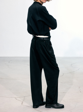 C2H4 Vrille Pants 褶皱腰部 绒感黑 维里尔西裤 #R010