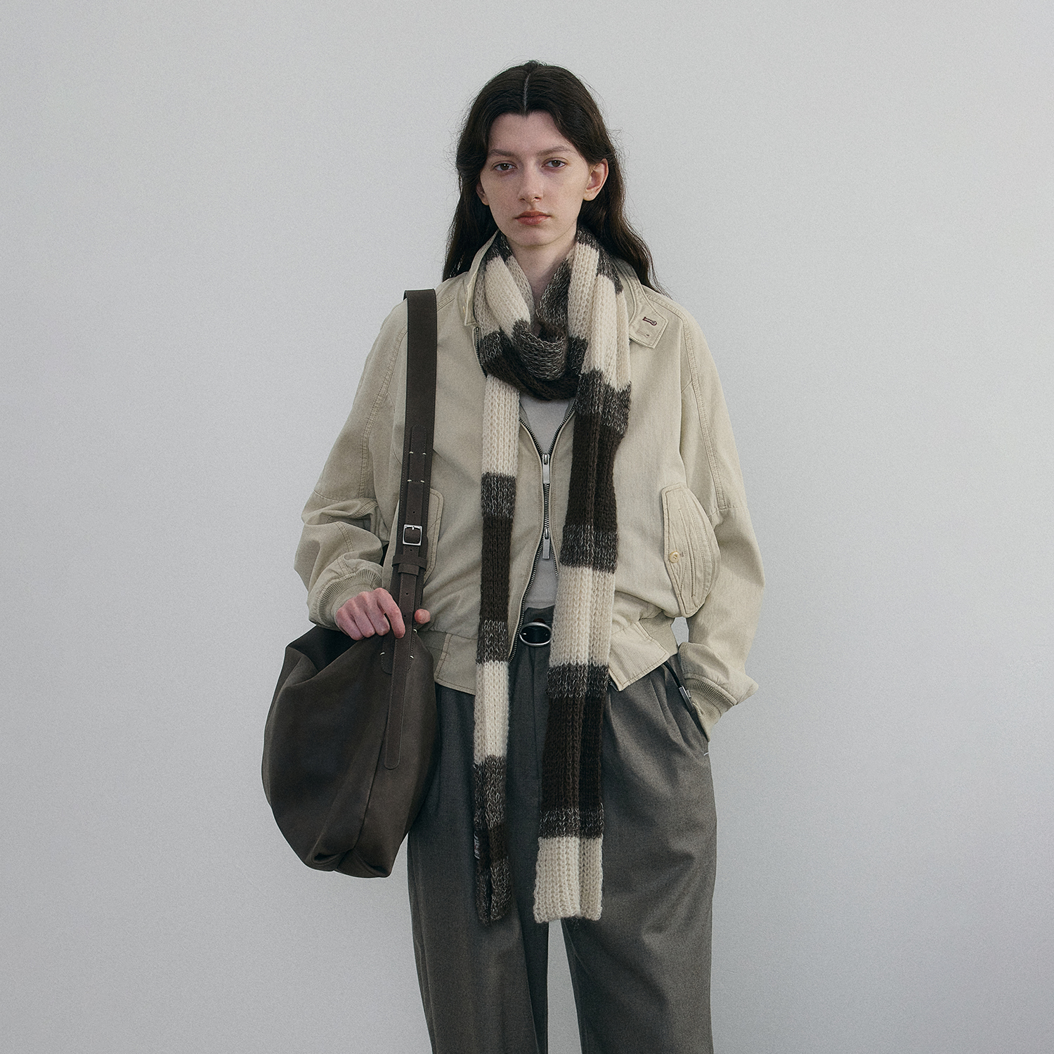 C2H4 Mohair Stereo Scarf 节奏感 马海毛条纹围巾