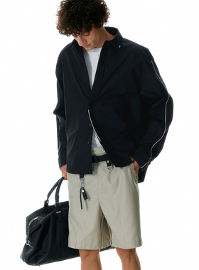 C2H4_Lounge_Shirt 扶椅休憩 拼条细节 长袖衬衫 #R008