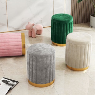 梳妆台单独凳子化妆凳轻奢圆凳椅子卧室储物板凳沙发凳化妆椅小型