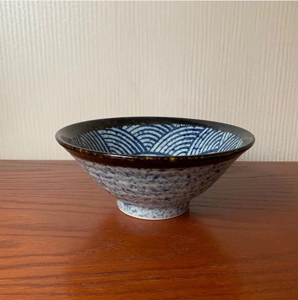 日本制 青海波斗笠碗 饭碗 单个  日式餐具