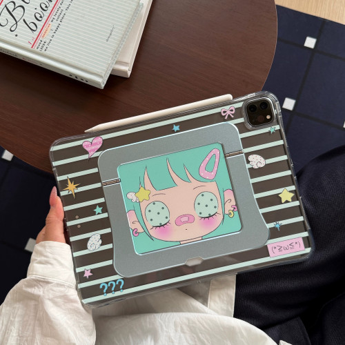 条纹星星发夹女孩适用ipad保护壳