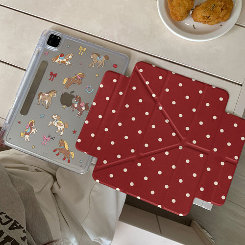 快荣iPad亚克力防弯带笔槽保护壳