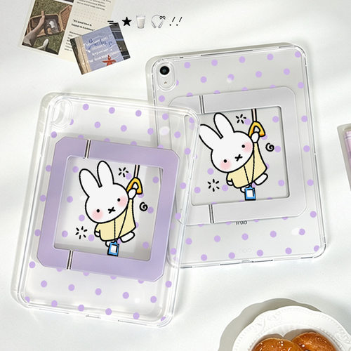 ins波点小兔适用于iPad11/10代平板保护套iPad air7/8 11寸可爱防滑mini7/6气囊款iPad pro 2024版13寸无笔槽