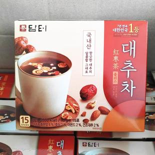 韩国进口枣茶 丹特大枣茶扁桃仁核桃红枣茶速溶冬季热饮茶饮料