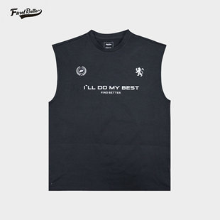 t恤 印花棉感坎肩男篮球运动速干背心休闲健身无袖 FIND BETTER美式