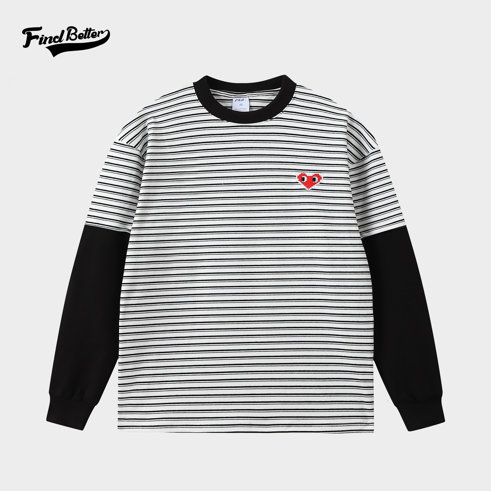 秋冬德绒抓绒条纹假两件重磅男女宽松运动上衣保暖圆领长袖-369,运动服/休闲服装,运动T恤,淘宝优惠券,粉丝福利购,淘宝优惠卷