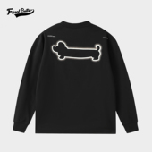 秋冬经典 光变印花绣花狗狗运动速干时尚 简约舒适长袖 新款 T恤 335