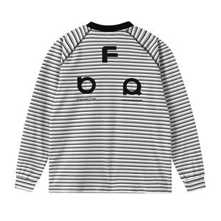 秋冬德绒抓绒条纹重磅男女宽松休闲户外运动上衣保暖圆领长袖 345