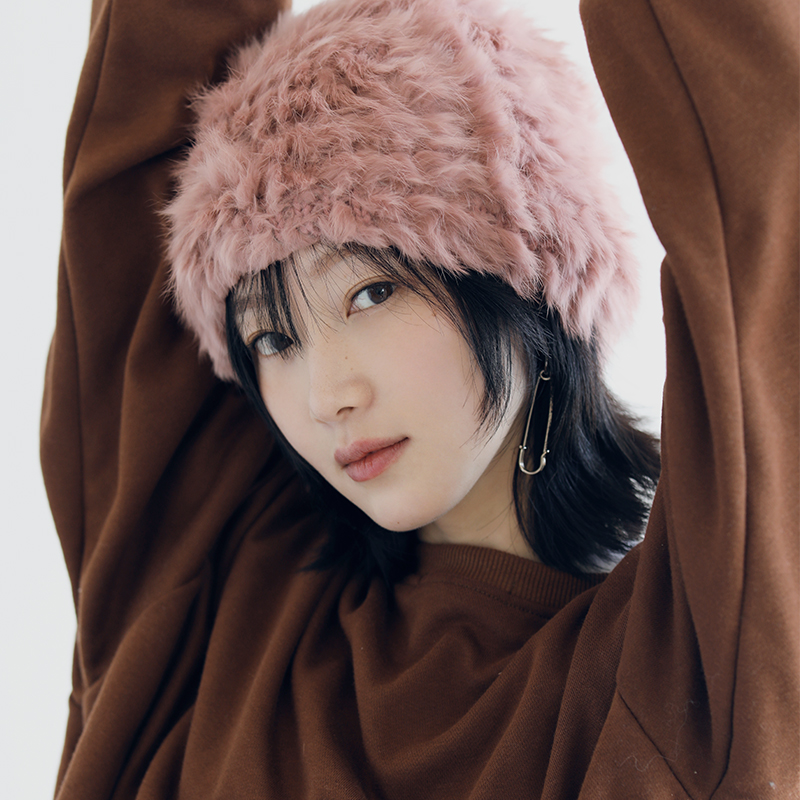 毛绒保暖帽子女冬新款时尚欧美复古包头帽韩版日系头巾帽百搭