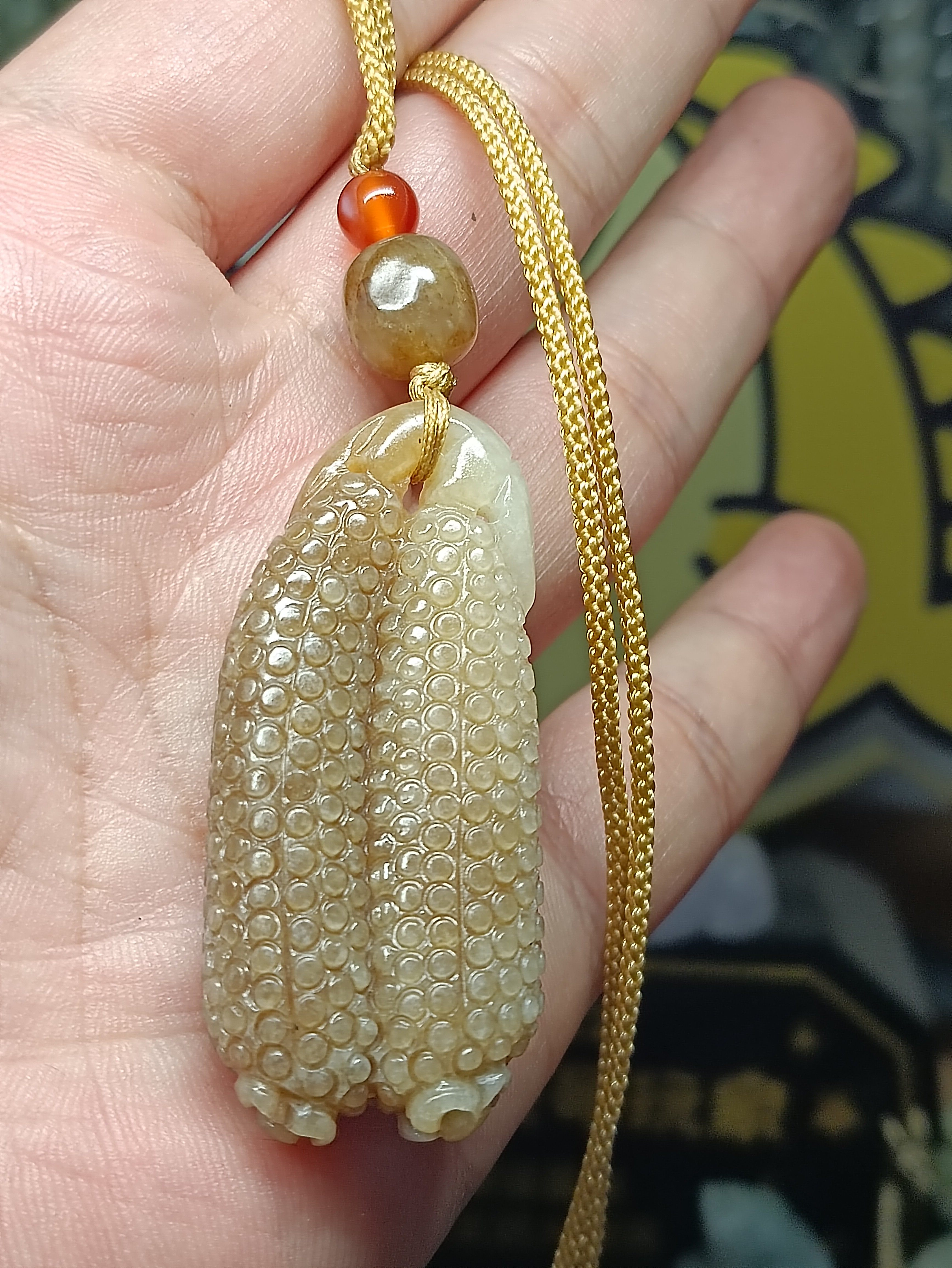 孤品老料新疆且末和田玉糖白并蒂福瓜佛手瓜玉佩挂件毛衣链项链礼