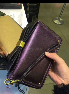 美国带回ALDO奥尔多蝴蝶结小包手拿包卡包钱包紫色