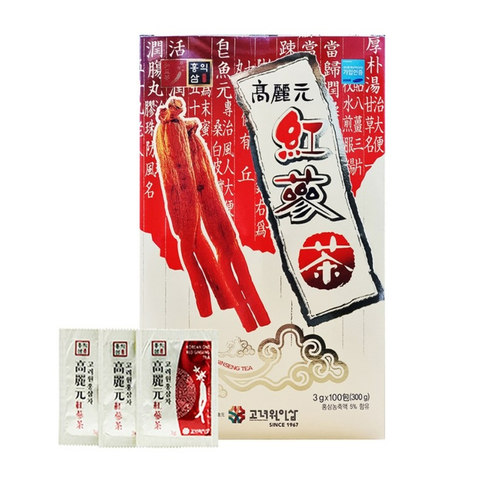 进口韩国人参茶红参茶100包