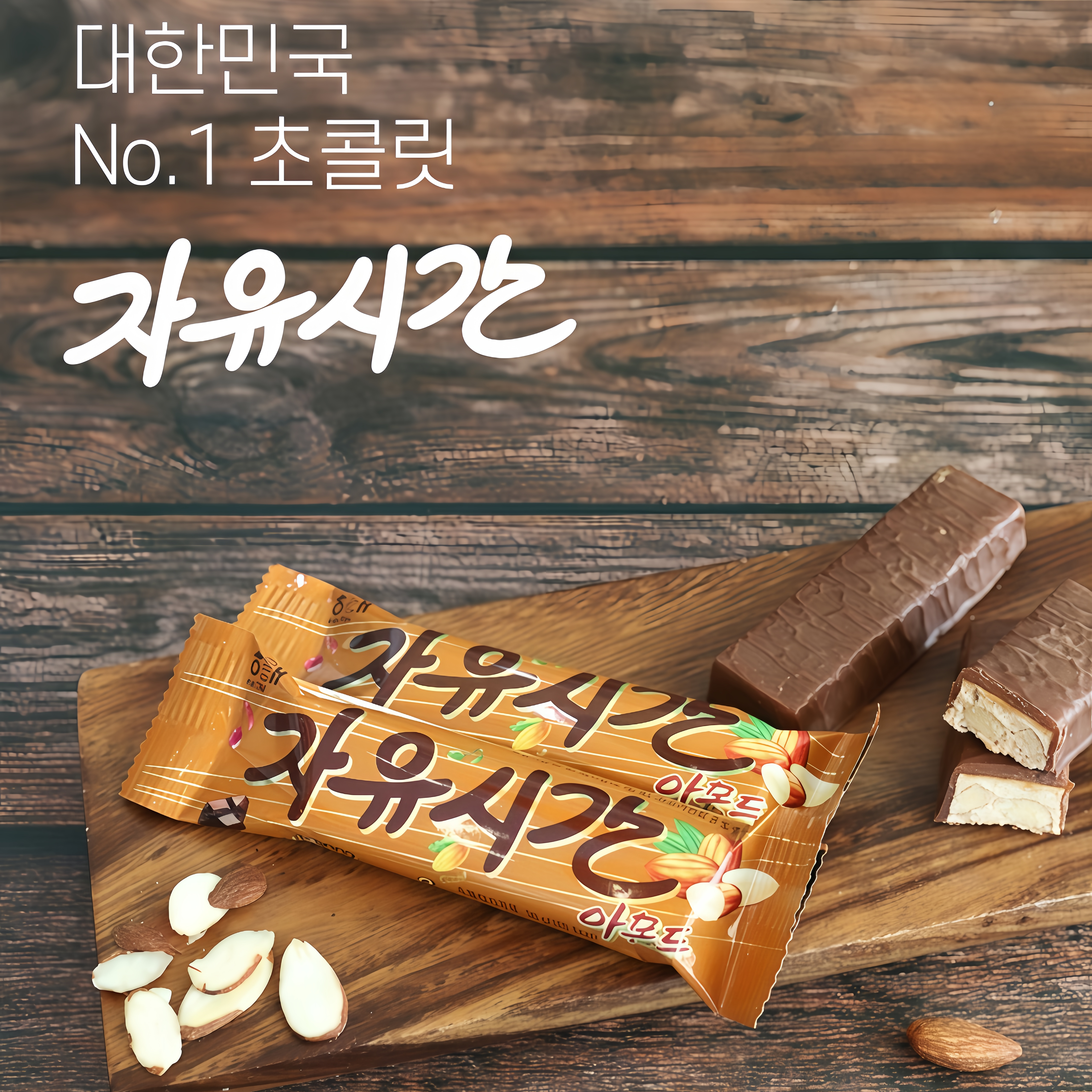 海太自由时间扁桃仁杏仁夹心巧克力棒韩国进口花生奥利奥曲奇饼干