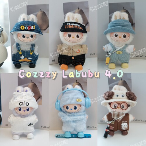 Labubu4.0mini娃衣超可爱娃衣套装10cm搪胶盲盒拉布布衣服套装