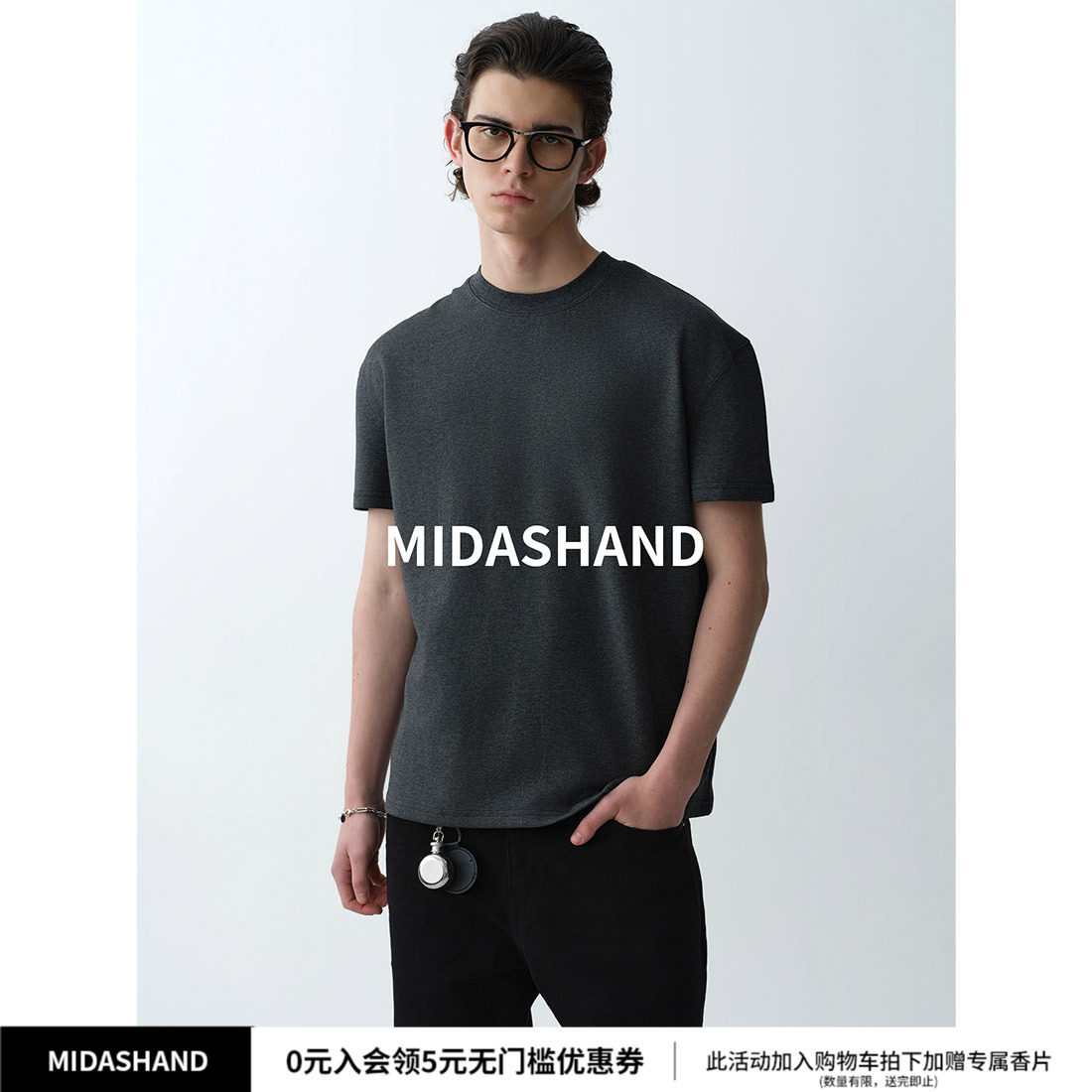 MIDASHAND美式正肩短袖T恤图片
