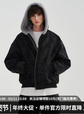 MIDASHAND 复古座山雕连帽棉服2025冬季新款男生保暖拉链外套棉衣