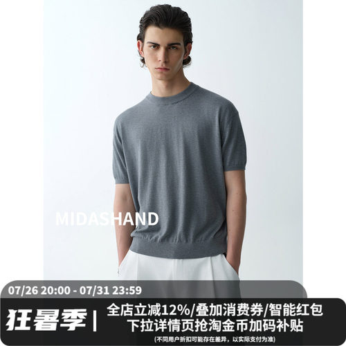 MIDASHAND桑蚕丝圆领针织衫