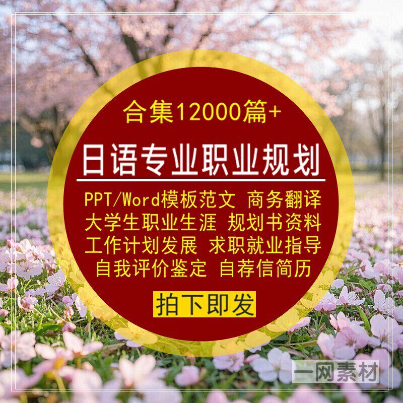 日语专业商务翻译大学生职业生涯规划书PPT+Word范文就业简历模板