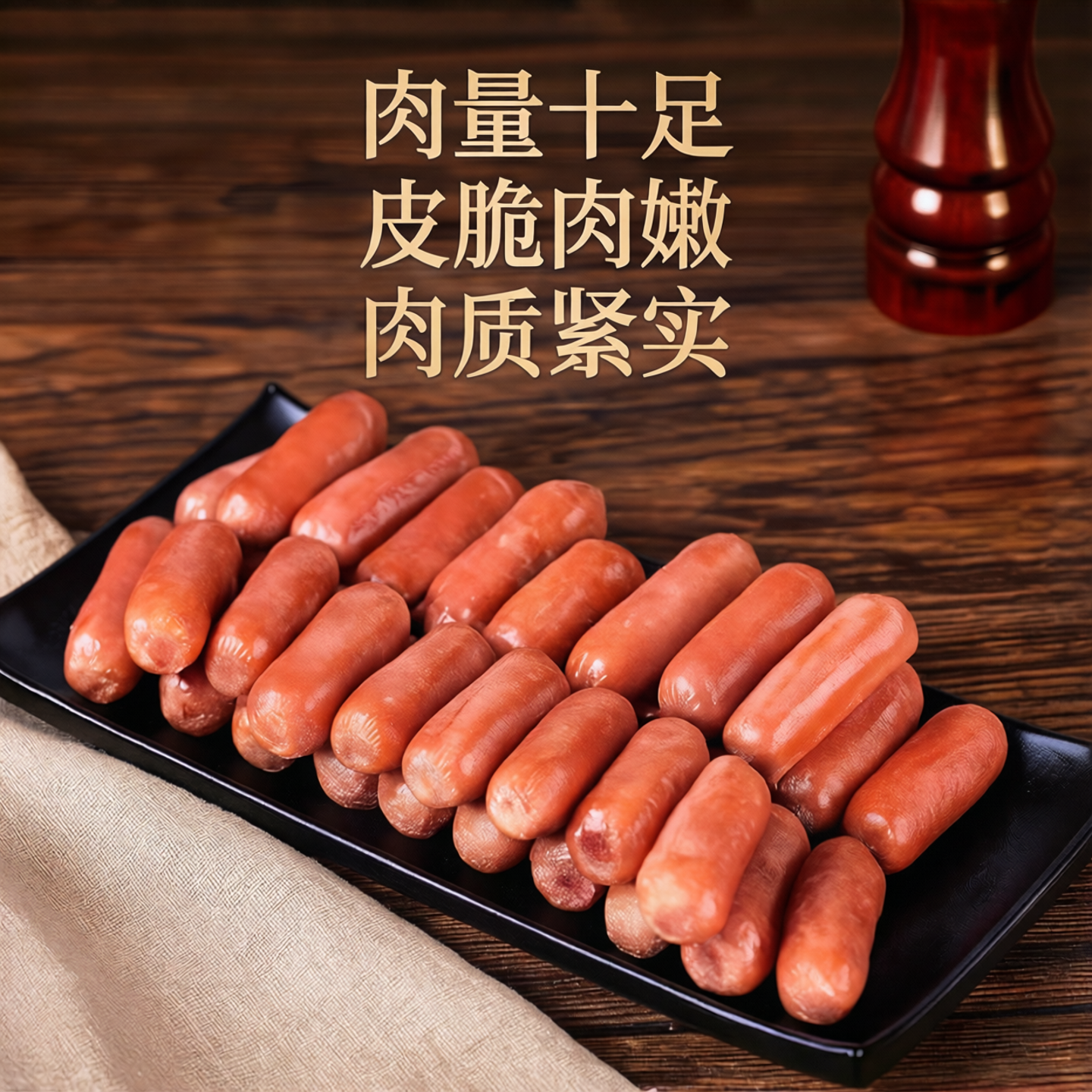 牧爵原味黑椒一口肠 台式迷你亲亲肠火锅烧烤碳烤脆皮烤肠拇指肠