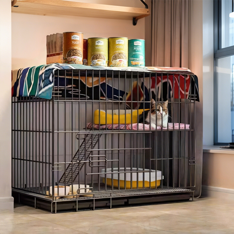 猫笼子家用室内猫咪别墅超大自由空间猫厕一体猫窝小型可折叠猫屋